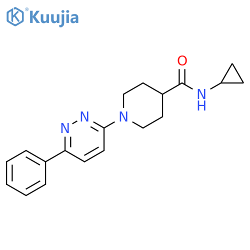 N-cyclopropyl-1-(6-phenylpyridazin-3-yl)piperidine-4-carboxamide structure