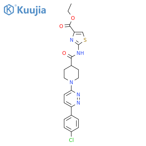 ethyl 2-{1-6-(4-chlorophenyl)pyridazin-3-ylpiperidine-4-amido}-1,3-thiazole-4-carboxylate structure