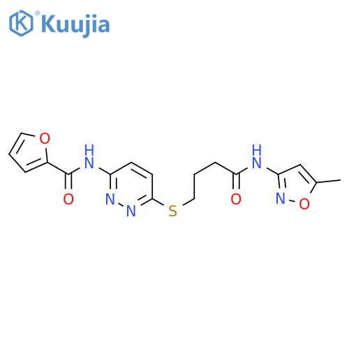N-6-({3-(5-methyl-1,2-oxazol-3-yl)carbamoylpropyl}sulfanyl)pyridazin-3-ylfuran-2-carboxamide structure