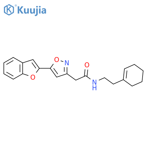 2-5-(1-benzofuran-2-yl)-1,2-oxazol-3-yl-N-2-(cyclohex-1-en-1-yl)ethylacetamide structure