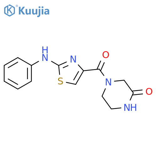 4-[2-(phenylamino)-1,3-thiazole-4-carbonyl]piperazin-2-one structure