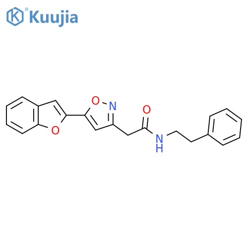 2-[5-(1-benzofuran-2-yl)-1,2-oxazol-3-yl]-N-(2-phenylethyl)acetamide structure