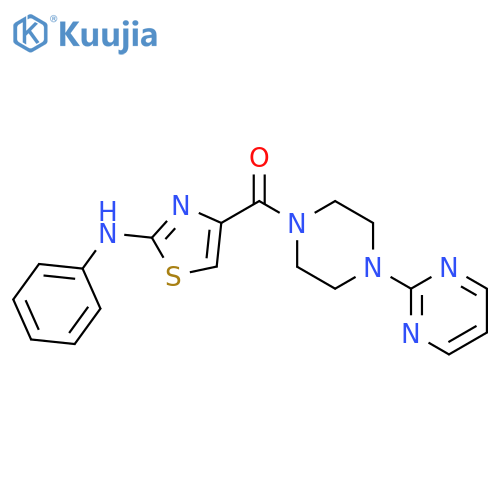 N-phenyl-4-4-(pyrimidin-2-yl)piperazine-1-carbonyl-1,3-thiazol-2-amine structure