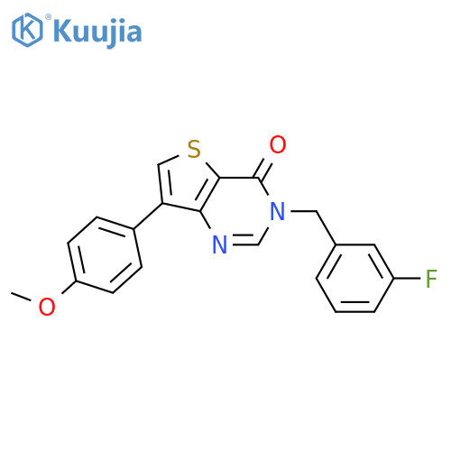 3-[(3-fluorophenyl)methyl]-7-(4-methoxyphenyl)-3H,4H-thieno[3,2-d]pyrimidin-4-one structure