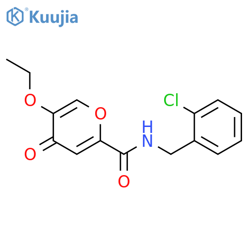N-[(2-chlorophenyl)methyl]-5-ethoxy-4-oxo-4H-pyran-2-carboxamide structure