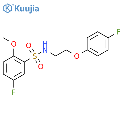5-fluoro-N-[2-(4-fluorophenoxy)ethyl]-2-methoxybenzene-1-sulfonamide structure
