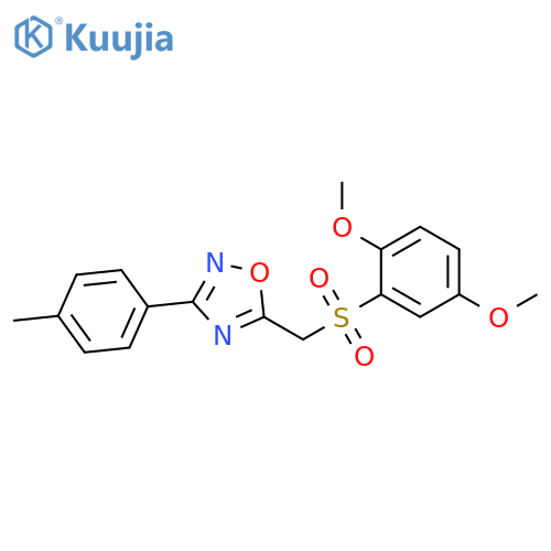 5-[(2,5-dimethoxybenzenesulfonyl)methyl]-3-(4-methylphenyl)-1,2,4-oxadiazole structure
