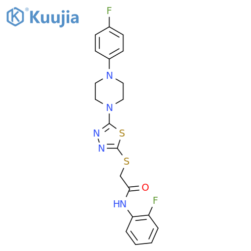 N-(2-fluorophenyl)-2-({5-4-(4-fluorophenyl)piperazin-1-yl-1,3,4-thiadiazol-2-yl}sulfanyl)acetamide structure