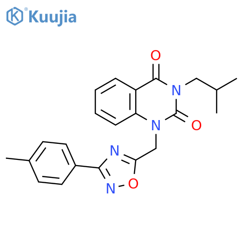 1-{[3-(4-methylphenyl)-1,2,4-oxadiazol-5-yl]methyl}-3-(2-methylpropyl)-1,2,3,4-tetrahydroquinazoline-2,4-dione structure