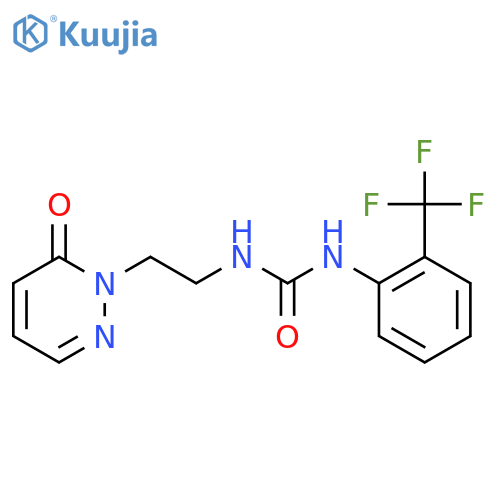 1-[2-(6-oxo-1,6-dihydropyridazin-1-yl)ethyl]-3-[2-(trifluoromethyl)phenyl]urea structure