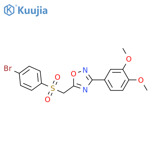 5-[(4-bromobenzenesulfonyl)methyl]-3-(3,4-dimethoxyphenyl)-1,2,4-oxadiazole structure