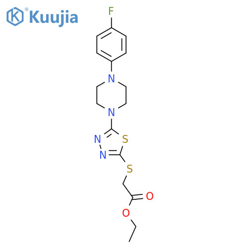 ethyl 2-({5-4-(4-fluorophenyl)piperazin-1-yl-1,3,4-thiadiazol-2-yl}sulfanyl)acetate structure