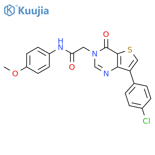 2-[7-(4-chlorophenyl)-4-oxo-3H,4H-thieno[3,2-d]pyrimidin-3-yl]-N-(4-methoxyphenyl)acetamide structure