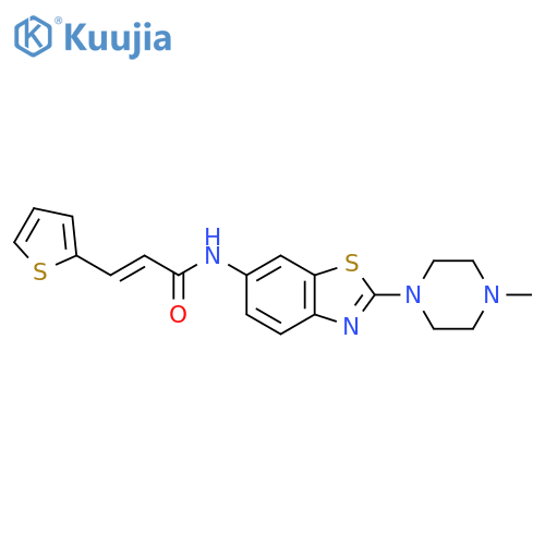 (2E)-N-2-(4-methylpiperazin-1-yl)-1,3-benzothiazol-6-yl-3-(thiophen-2-yl)prop-2-enamide structure