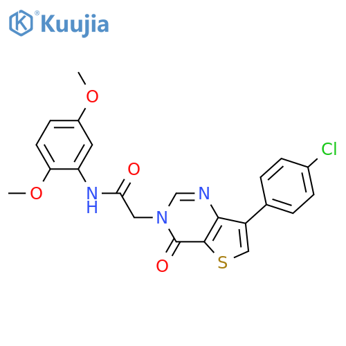 2-[7-(4-chlorophenyl)-4-oxo-3H,4H-thieno[3,2-d]pyrimidin-3-yl]-N-(2,5-dimethoxyphenyl)acetamide structure