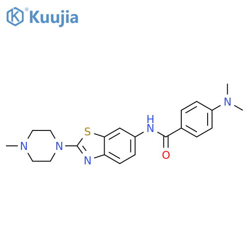 4-(dimethylamino)-N-[2-(4-methylpiperazin-1-yl)-1,3-benzothiazol-6-yl]benzamide structure