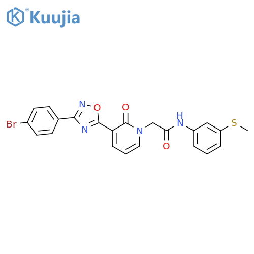 2-{3-[3-(4-bromophenyl)-1,2,4-oxadiazol-5-yl]-2-oxo-1,2-dihydropyridin-1-yl}-N-[3-(methylsulfanyl)phenyl]acetamide structure