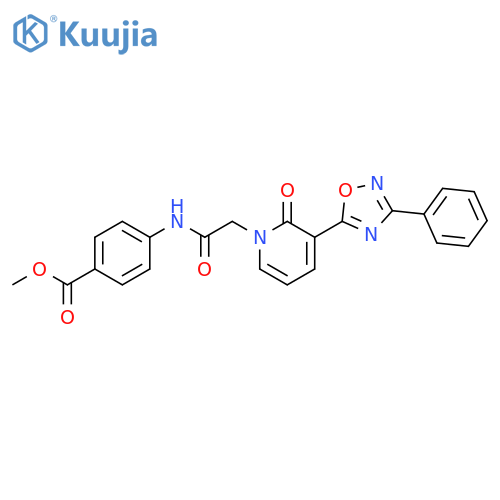 methyl 4-{2-[2-oxo-3-(3-phenyl-1,2,4-oxadiazol-5-yl)-1,2-dihydropyridin-1-yl]acetamido}benzoate structure