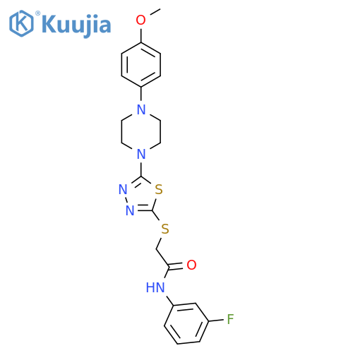 N-(3-fluorophenyl)-2-({5-4-(4-methoxyphenyl)piperazin-1-yl-1,3,4-thiadiazol-2-yl}sulfanyl)acetamide structure