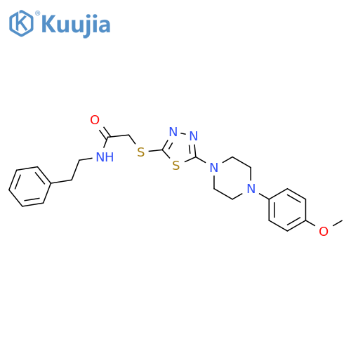 2-({5-4-(4-methoxyphenyl)piperazin-1-yl-1,3,4-thiadiazol-2-yl}sulfanyl)-N-(2-phenylethyl)acetamide structure