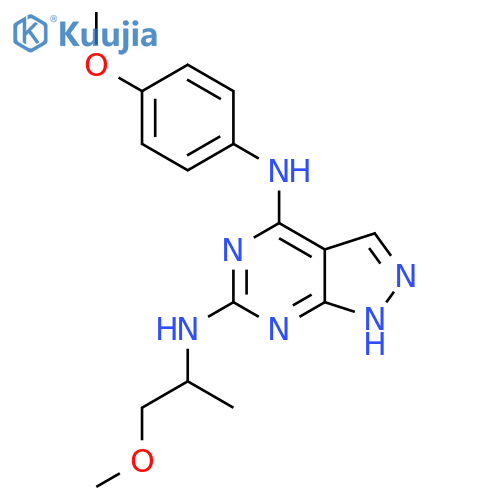N4-(4-methoxyphenyl)-N6-(1-methoxypropan-2-yl)-1H-pyrazolo3,4-dpyrimidine-4,6-diamine structure