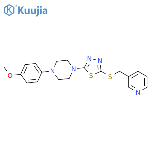 1-(4-methoxyphenyl)-4-(5-{[(pyridin-3-yl)methyl]sulfanyl}-1,3,4-thiadiazol-2-yl)piperazine structure