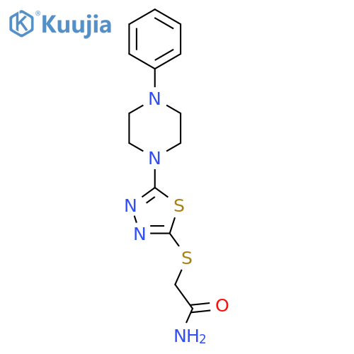 2-{[5-(4-phenylpiperazin-1-yl)-1,3,4-thiadiazol-2-yl]sulfanyl}acetamide structure