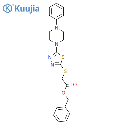benzyl 2-{[5-(4-phenylpiperazin-1-yl)-1,3,4-thiadiazol-2-yl]sulfanyl}acetate structure