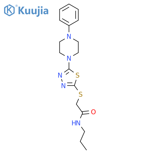 2-{5-(4-phenylpiperazin-1-yl)-1,3,4-thiadiazol-2-ylsulfanyl}-N-propylacetamide structure