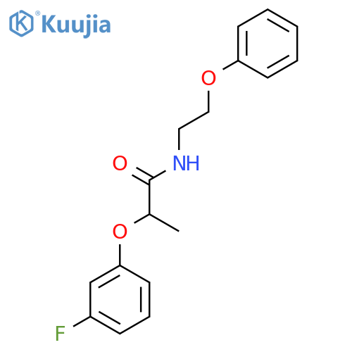 2-(3-fluorophenoxy)-N-(2-phenoxyethyl)propanamide structure