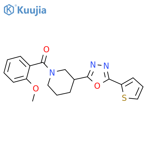 1-(2-methoxybenzoyl)-3-5-(thiophen-2-yl)-1,3,4-oxadiazol-2-ylpiperidine structure
