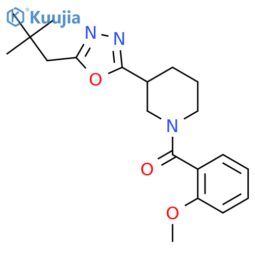 3-5-(2,2-dimethylpropyl)-1,3,4-oxadiazol-2-yl-1-(2-methoxybenzoyl)piperidine structure