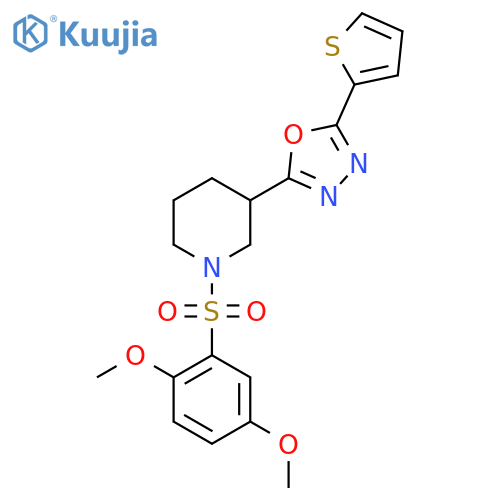 1-(2,5-dimethoxybenzenesulfonyl)-3-5-(thiophen-2-yl)-1,3,4-oxadiazol-2-ylpiperidine structure