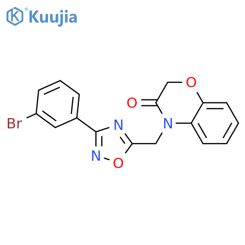 4-{[3-(3-bromophenyl)-1,2,4-oxadiazol-5-yl]methyl}-3,4-dihydro-2H-1,4-benzoxazin-3-one structure