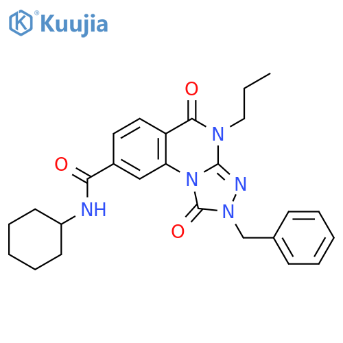2-benzyl-N-cyclohexyl-1,5-dioxo-4-propyl-1H,2H,4H,5H-[1,2,4]triazolo[4,3-a]quinazoline-8-carboxamide structure