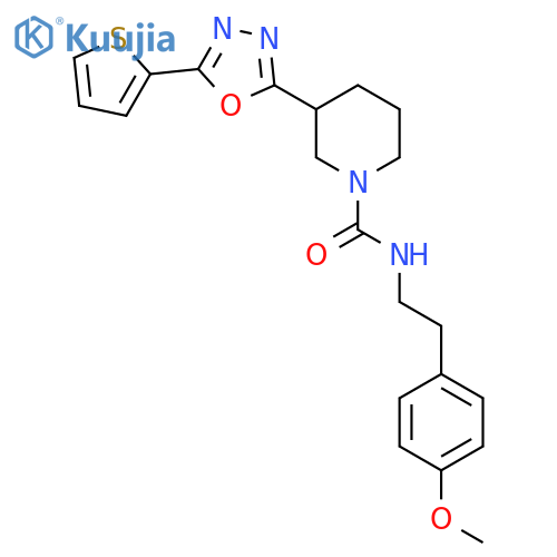 N-2-(4-methoxyphenyl)ethyl-3-5-(thiophen-2-yl)-1,3,4-oxadiazol-2-ylpiperidine-1-carboxamide structure