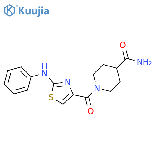 1-2-(phenylamino)-1,3-thiazole-4-carbonylpiperidine-4-carboxamide structure