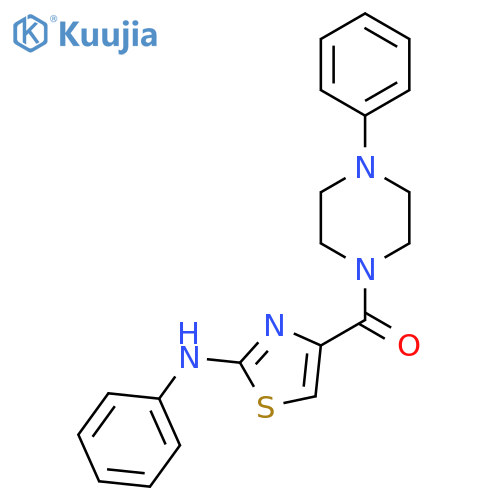 N-phenyl-4-(4-phenylpiperazine-1-carbonyl)-1,3-thiazol-2-amine structure