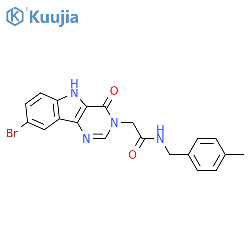 2-{8-bromo-4-oxo-3H,4H,5H-pyrimido[5,4-b]indol-3-yl}-N-[(4-methylphenyl)methyl]acetamide structure