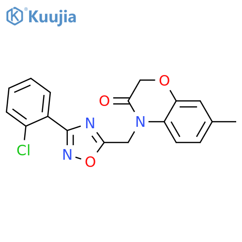 4-{[3-(2-chlorophenyl)-1,2,4-oxadiazol-5-yl]methyl}-7-methyl-3,4-dihydro-2H-1,4-benzoxazin-3-one structure