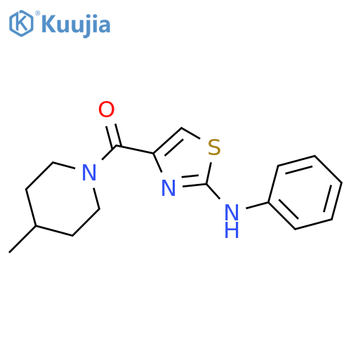 4-(4-methylpiperidine-1-carbonyl)-N-phenyl-1,3-thiazol-2-amine structure