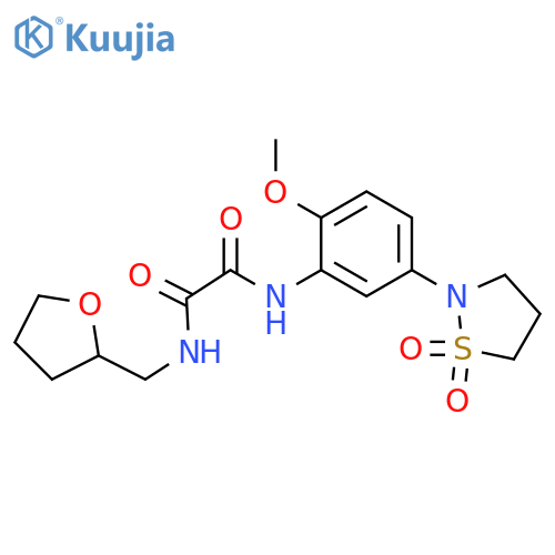 N'-[5-(1,1-dioxo-1lambda6,2-thiazolidin-2-yl)-2-methoxyphenyl]-N-[(oxolan-2-yl)methyl]ethanediamide structure
