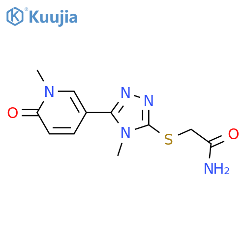 2-{[4-methyl-5-(1-methyl-6-oxo-1,6-dihydropyridin-3-yl)-4H-1,2,4-triazol-3-yl]sulfanyl}acetamide structure