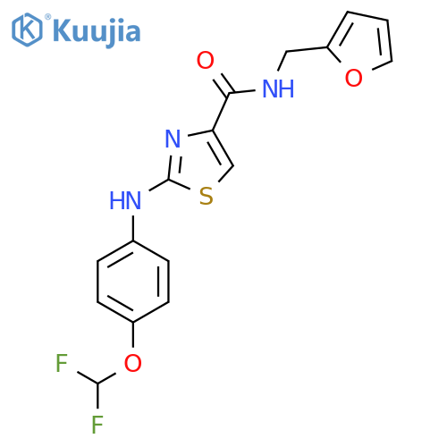 2-{4-(difluoromethoxy)phenylamino}-N-(furan-2-yl)methyl-1,3-thiazole-4-carboxamide structure