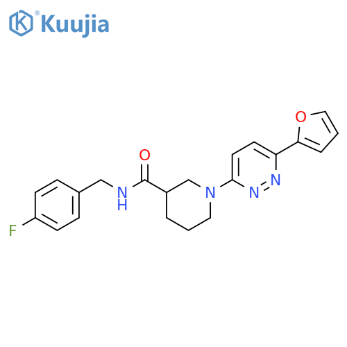 N-(4-fluorophenyl)methyl-1-6-(furan-2-yl)pyridazin-3-ylpiperidine-3-carboxamide structure