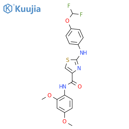 2-{4-(difluoromethoxy)phenylamino}-N-(2,4-dimethoxyphenyl)-1,3-thiazole-4-carboxamide structure