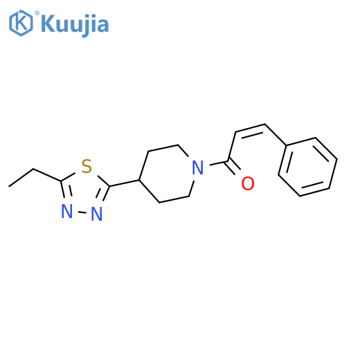 (2Z)-1-4-(5-ethyl-1,3,4-thiadiazol-2-yl)piperidin-1-yl-3-phenylprop-2-en-1-one structure