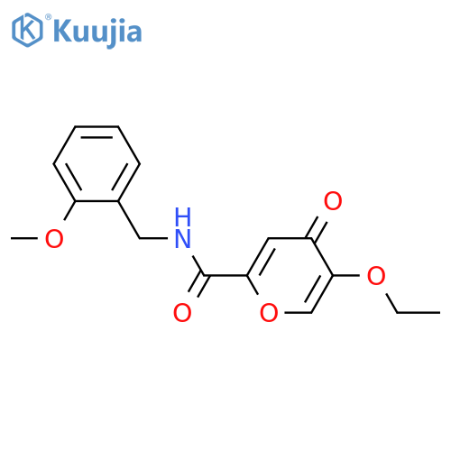 5-ethoxy-N-(2-methoxyphenyl)methyl-4-oxo-4H-pyran-2-carboxamide structure