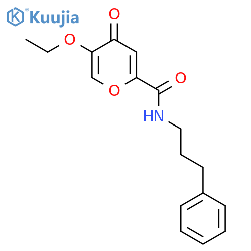 5-ethoxy-4-oxo-N-(3-phenylpropyl)-4H-pyran-2-carboxamide structure