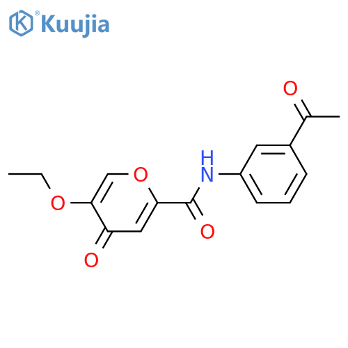 N-(3-acetylphenyl)-5-ethoxy-4-oxo-4H-pyran-2-carboxamide structure